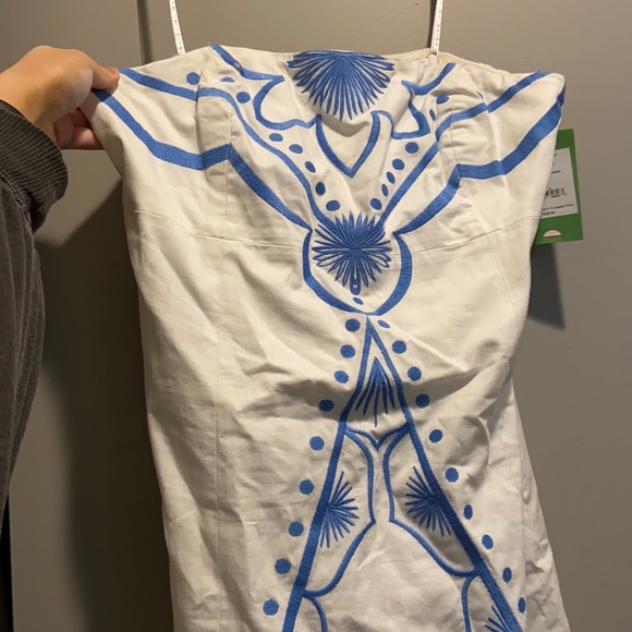 NWT Lilly Pulitzer Bowen Dress White and Blue - Picture 1 of 3